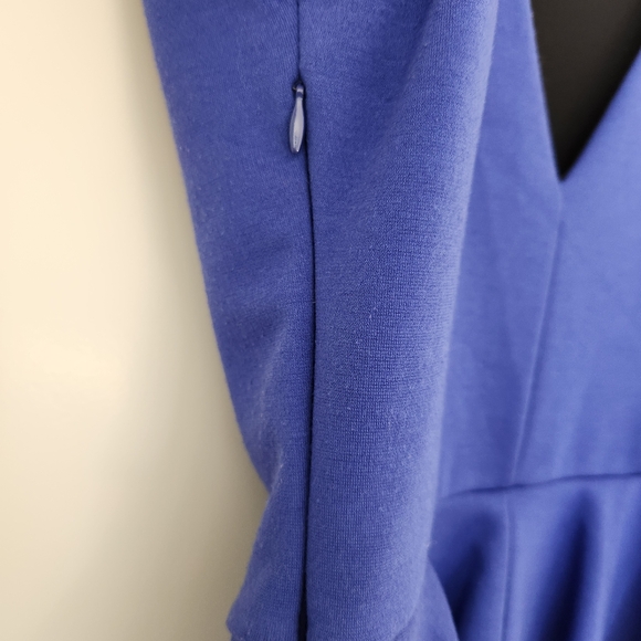 Peplum Dress Sleeveless Mini Pencil Bodycon Blue Career Business Casual Medium - Picture 7 of 13